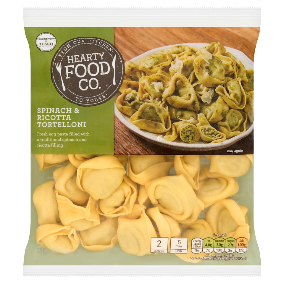 HEARTY FOOD CO. Spinach & Ricotta Tortelloni 300g