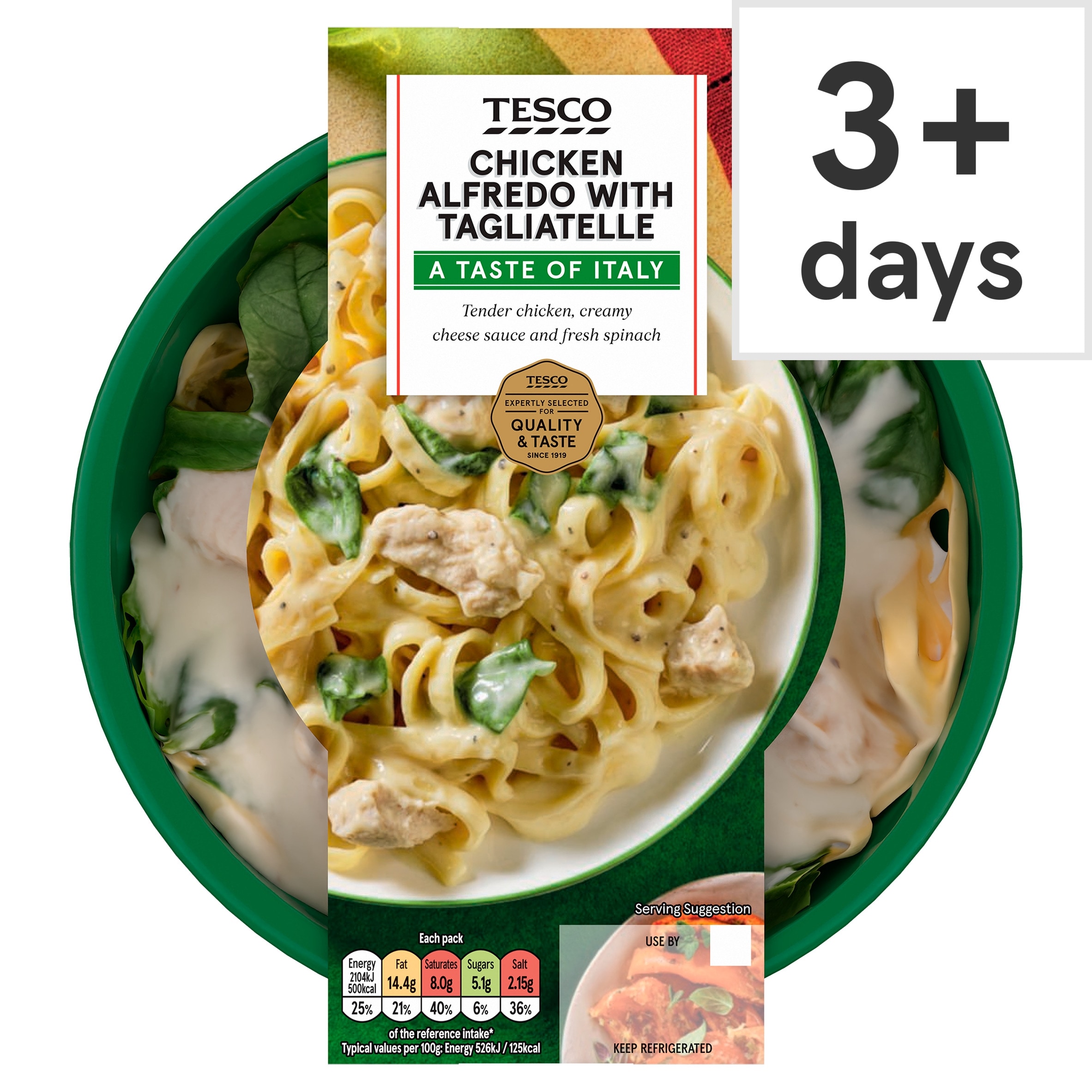 Tesco Chicken Alfredo with tagliatelle 400g