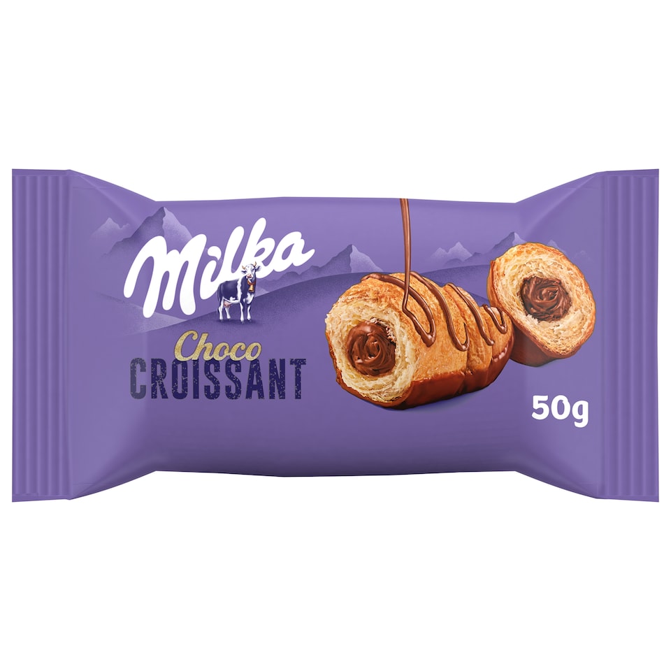 Milka Choco croissant alpesi tej felhasználásával készült tejcsokoládés töltelékkel 50 g