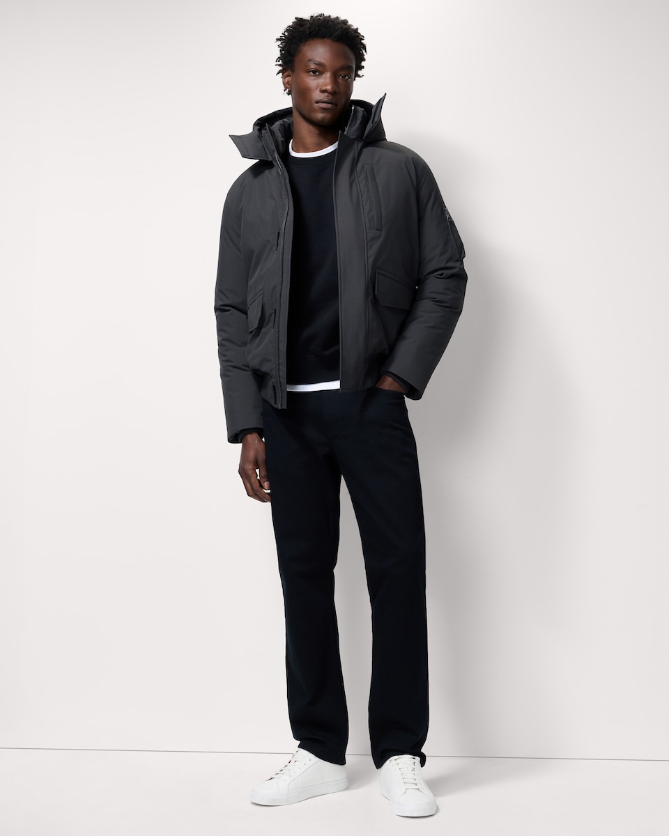 image 1 of F&F Shower Resistant Hooded Bomber Jacket in Grey