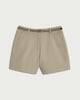 image 4 of F&F Cotton Rich Belted Chino Shorts in Khaki