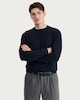 image 1 of F&F Pure Cotton Ribbed Crew Neck Jumper in Navy