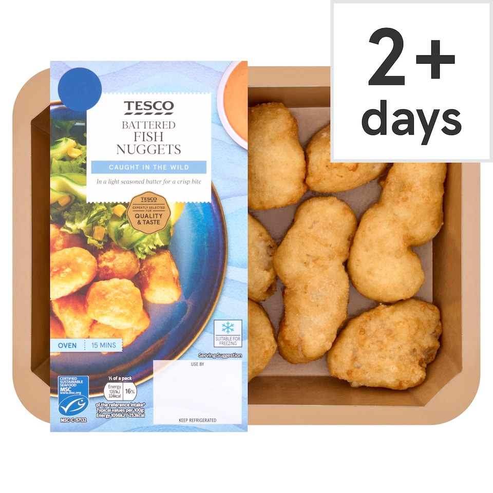 Tesco Battered Fish Nuggets 300g 