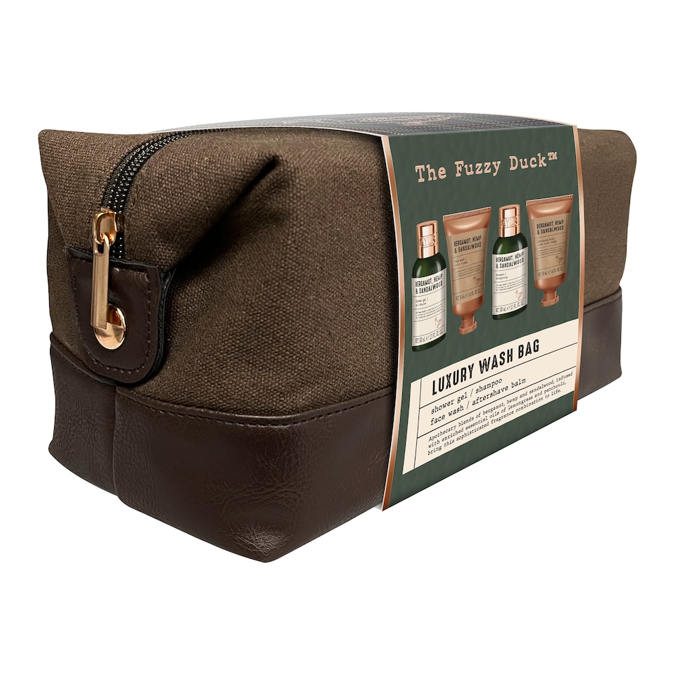 image 1 of Baylis & Harding The Fuzzy Duck Bergamot, Hemp & Sandalwood Men's Luxury Wash Bag Gift Set