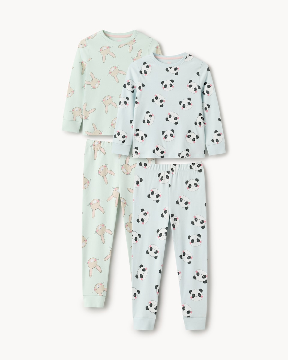 image 1 of F&F 2-Pack Pure Cotton Printed Pyjama Sets in Multi