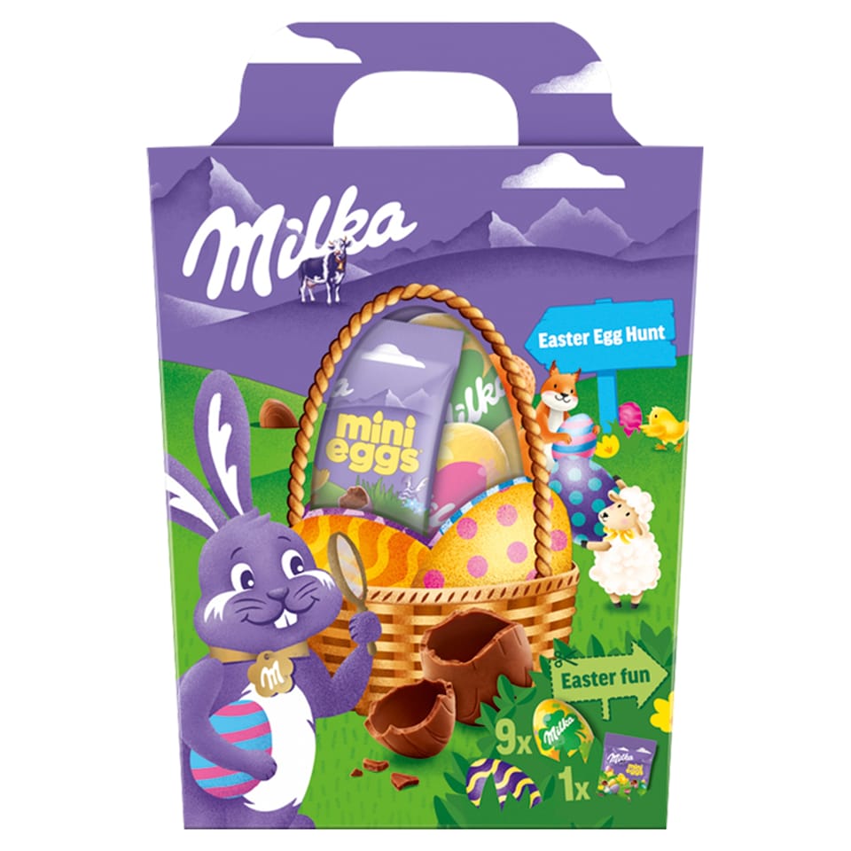 Milka Basket, Chocolate Hollow Eggs and Mini Eggs 162g