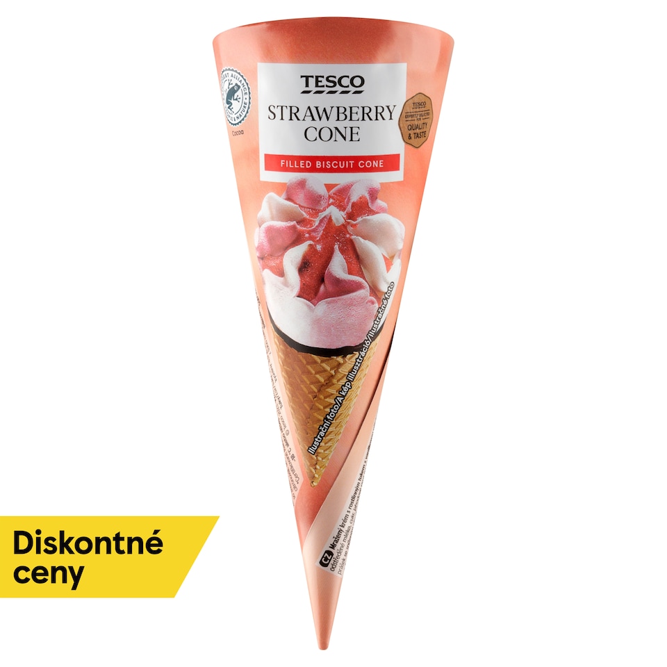 Tesco Mrazený krém s vanilkovou príchuťou a jahodový s jahodovou polevou 120 ml
