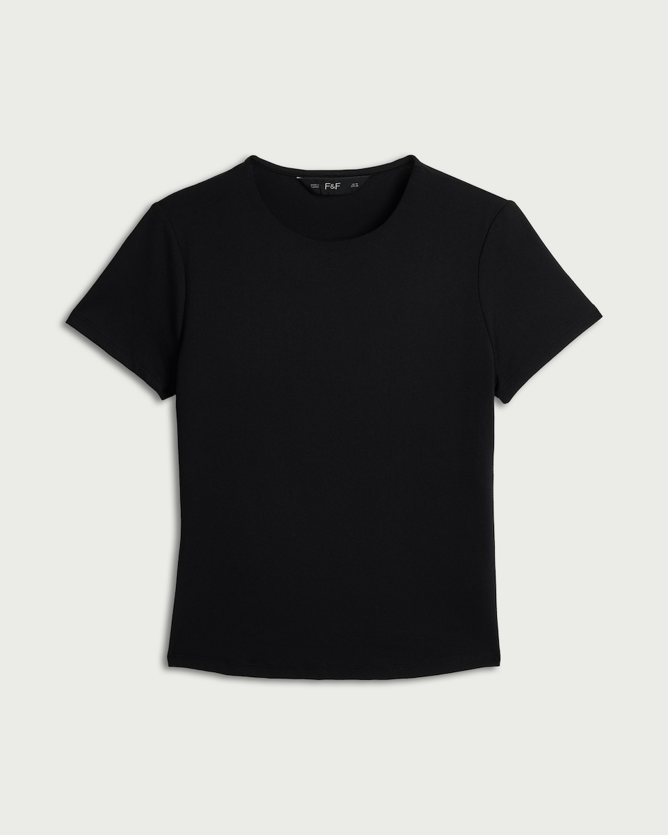 image 1 of F&F Polyamide Short Sleeved T-Shirt in Black