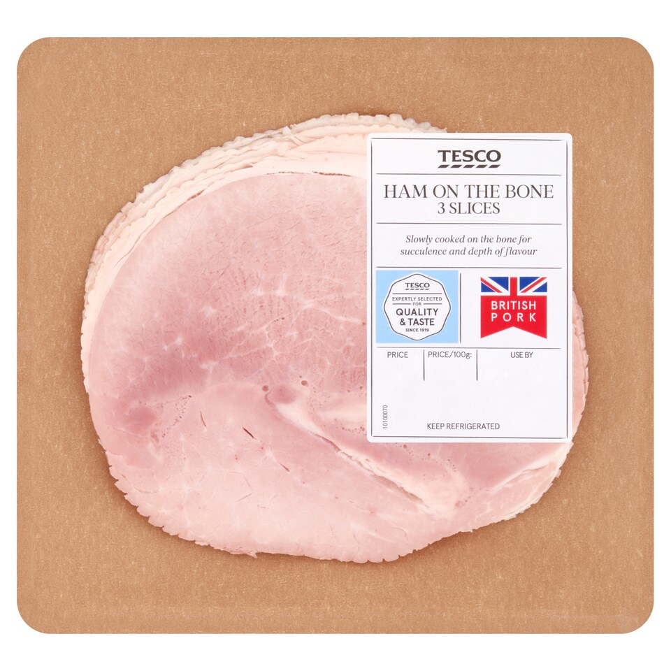 Tesco Deli Ham On The Bone 120G