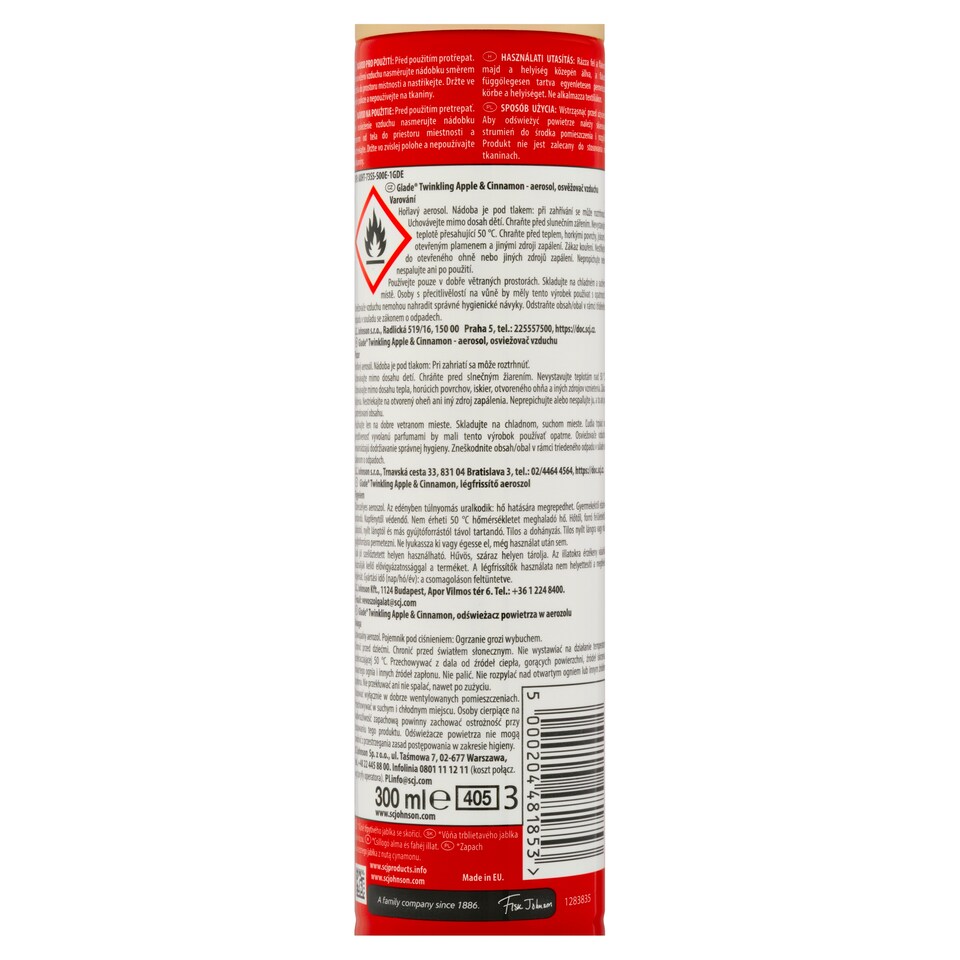 Obrázek 1 pro produkt Glade Twinkling Apple & Cinnamon osvěžovač vzduchu 300ml