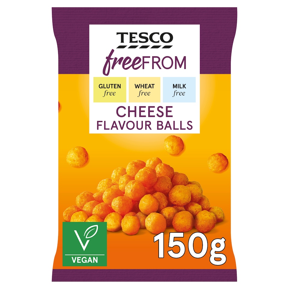 Tesco Free From Cheese Balls Snacks 150g