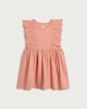 image 4 of F&F Girls Pure Cotton Broderie Frill Dress in Coral