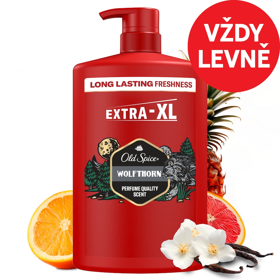 Obrázek 1 pro produkt Old Spice Wolfthorn 3 V 1 Přípravek Na Mytí, Sprchový Gel A Šampon Pro Muže, 1000ml