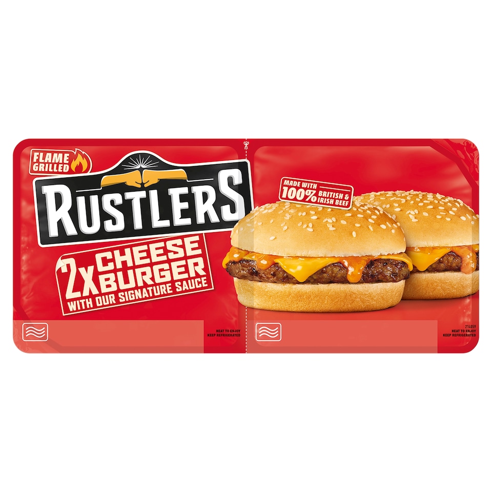 Rustlers 2 Flame Grilled Cheese Burgers 264G