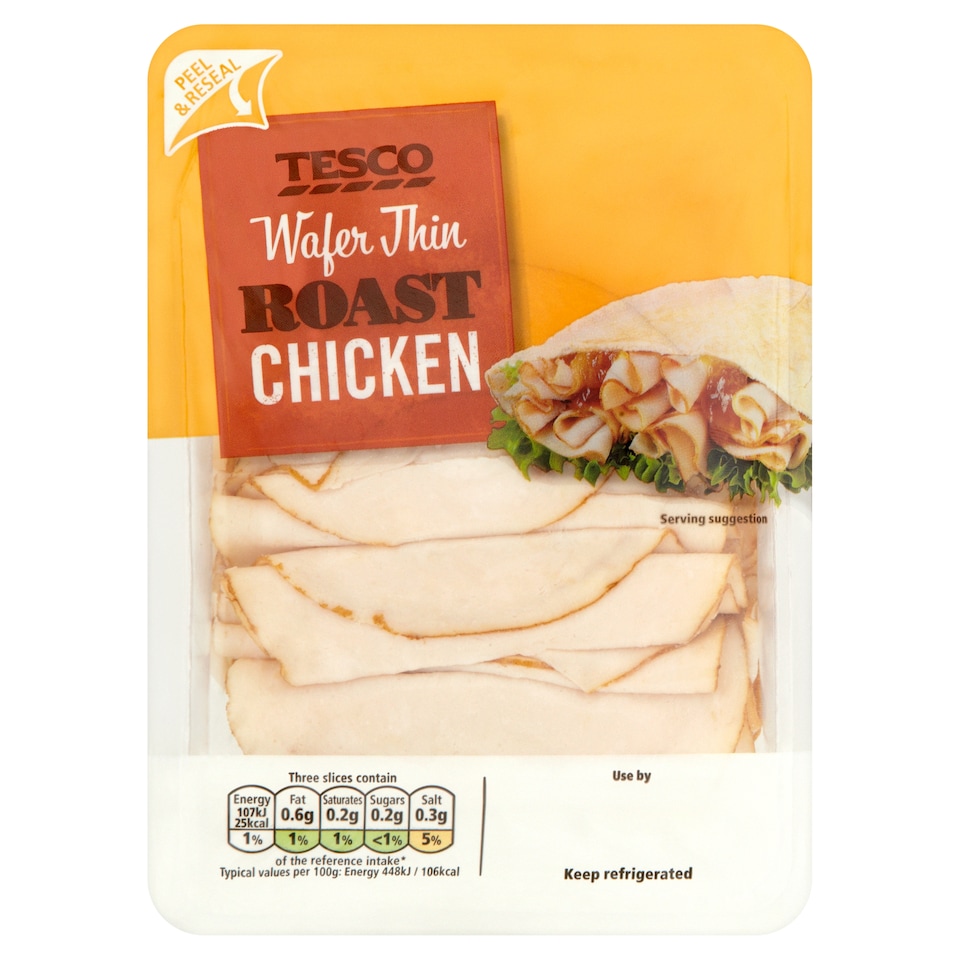 Tesco W/T Roast Chicken Slices 250 G
