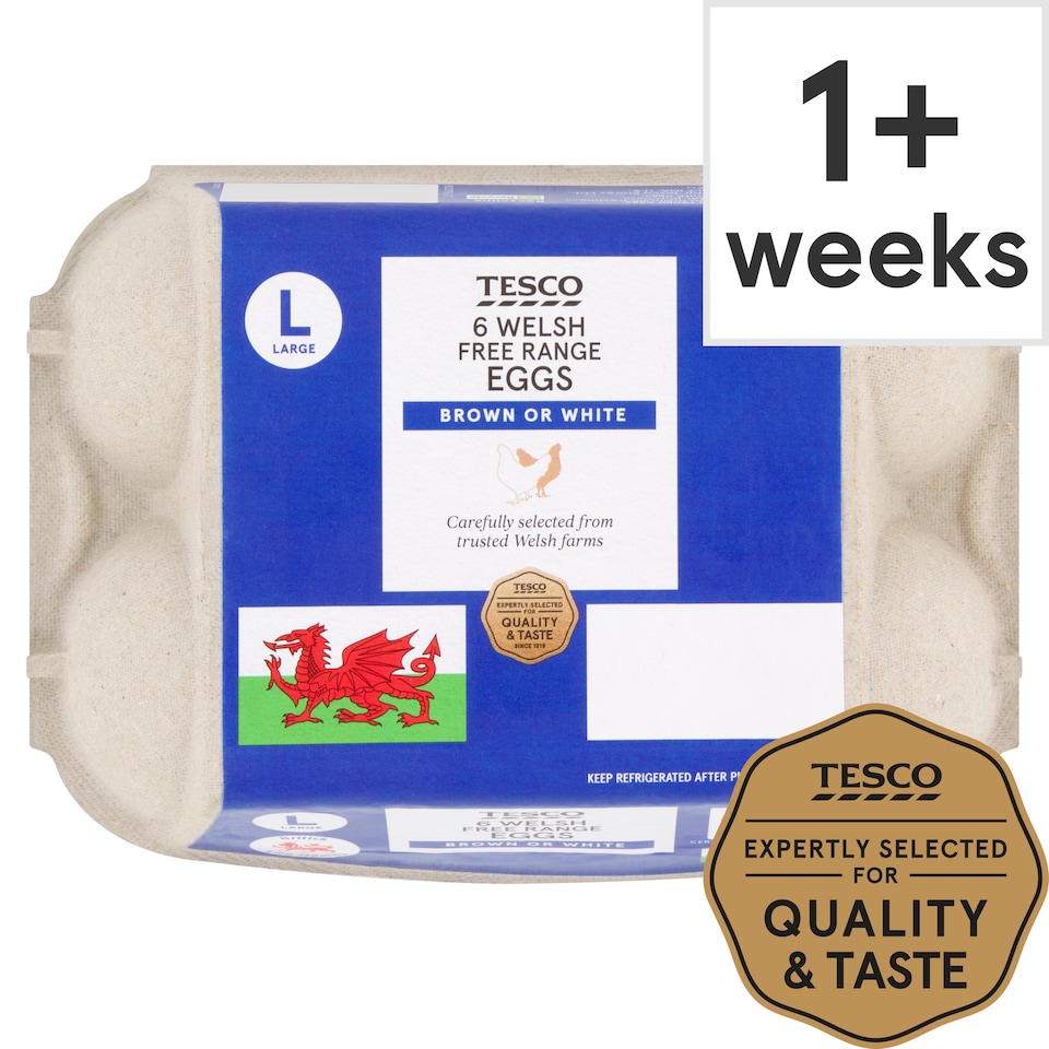 Tesco Welsh Large Free Range Eggs 6 Pack