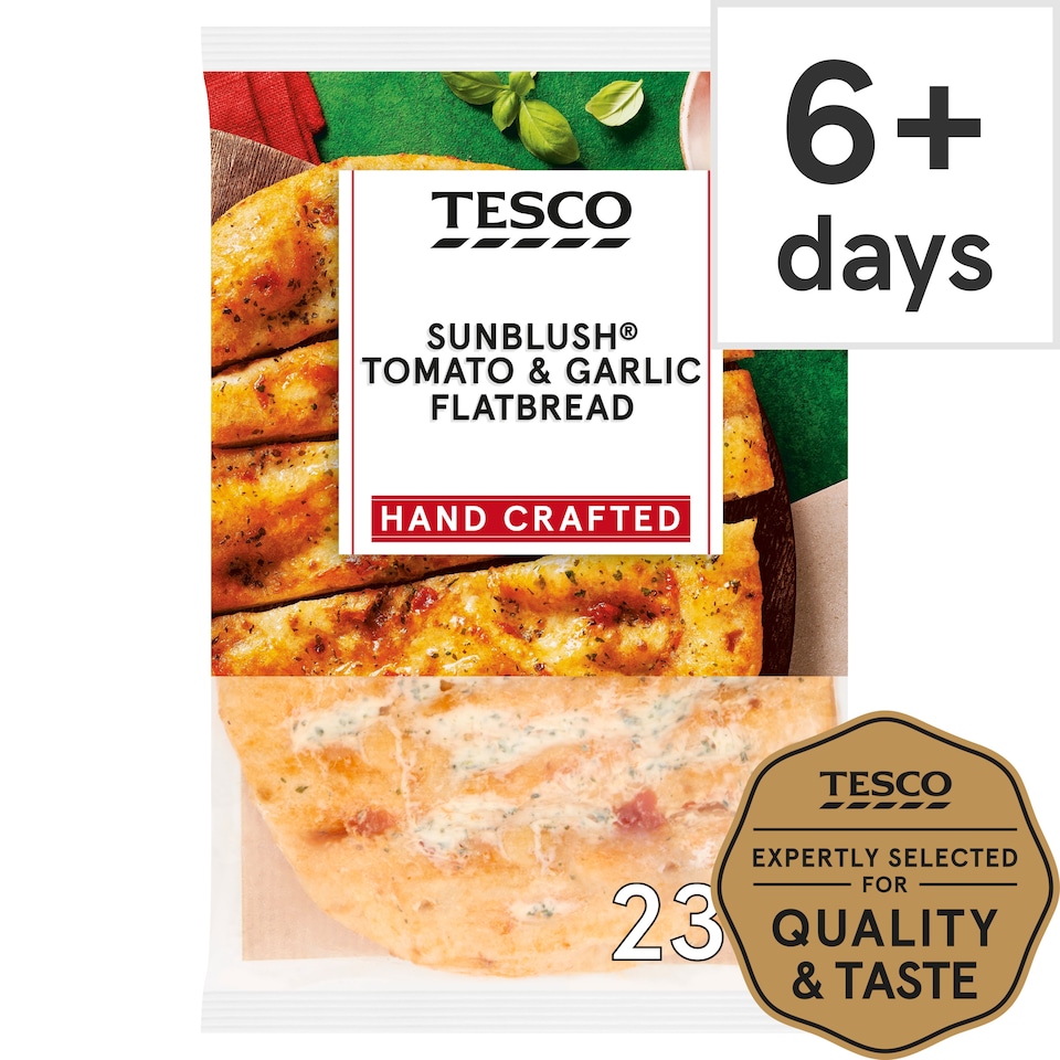 Tesco Sunblush Tomato & Garlic Flatbread 235 G