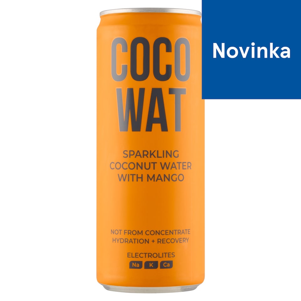 obrázok 1 z Coco Wat Sýtený miešaný nealkoholický nápoj z kokosovej vody a mangovej šťavy 325 ml