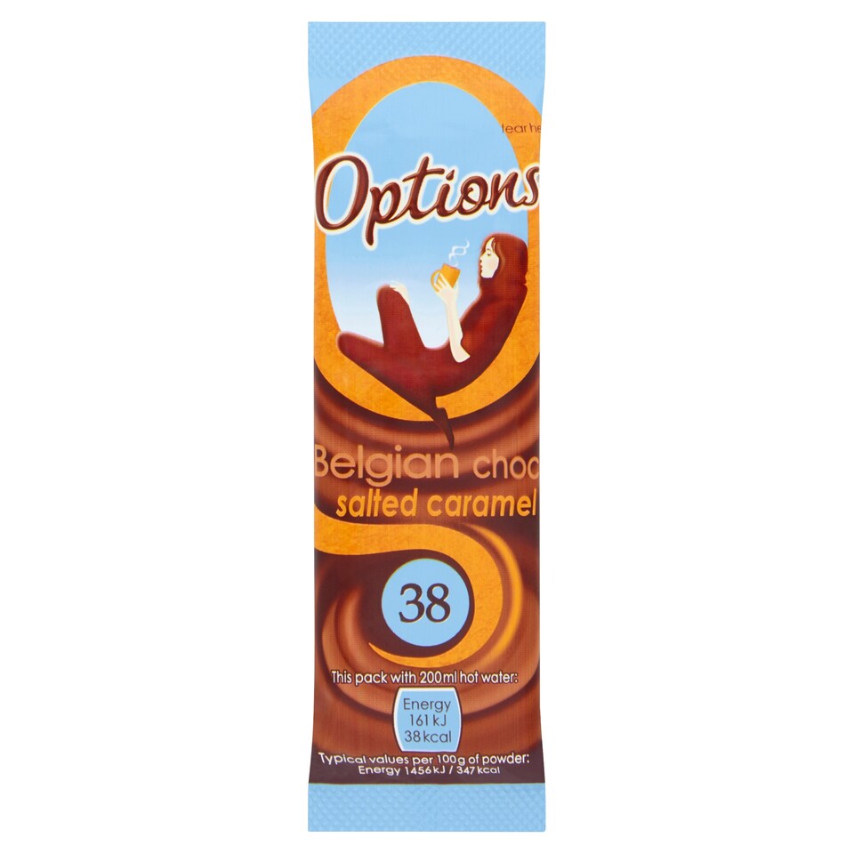Options Salted Caramel Hot CHOC DRNK Sachet 11g