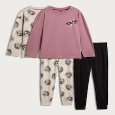 F&F Boys 2-Pack Pure Cotton Skull Print Pyjamas in Cream Multi