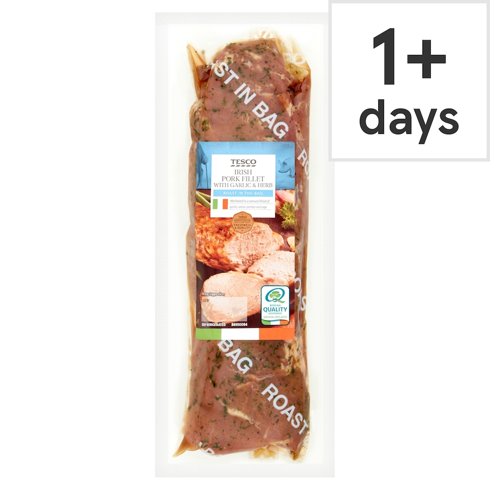 Tesco Pork Fillet With Garlic And Herb 610G