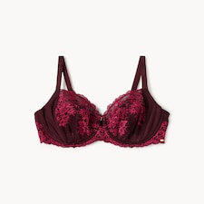 F&F Fuller Bust Floral Lace Wired Bra in Purple