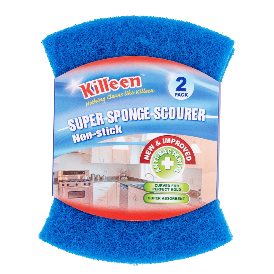 Killeen Super Sponge Scourer Non Stick 2 Pack