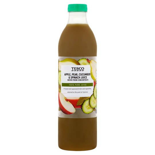 Tesco 100 Apple, Pear, Cucumber & Spinach Juiceh 750Ml Tesco Groceries