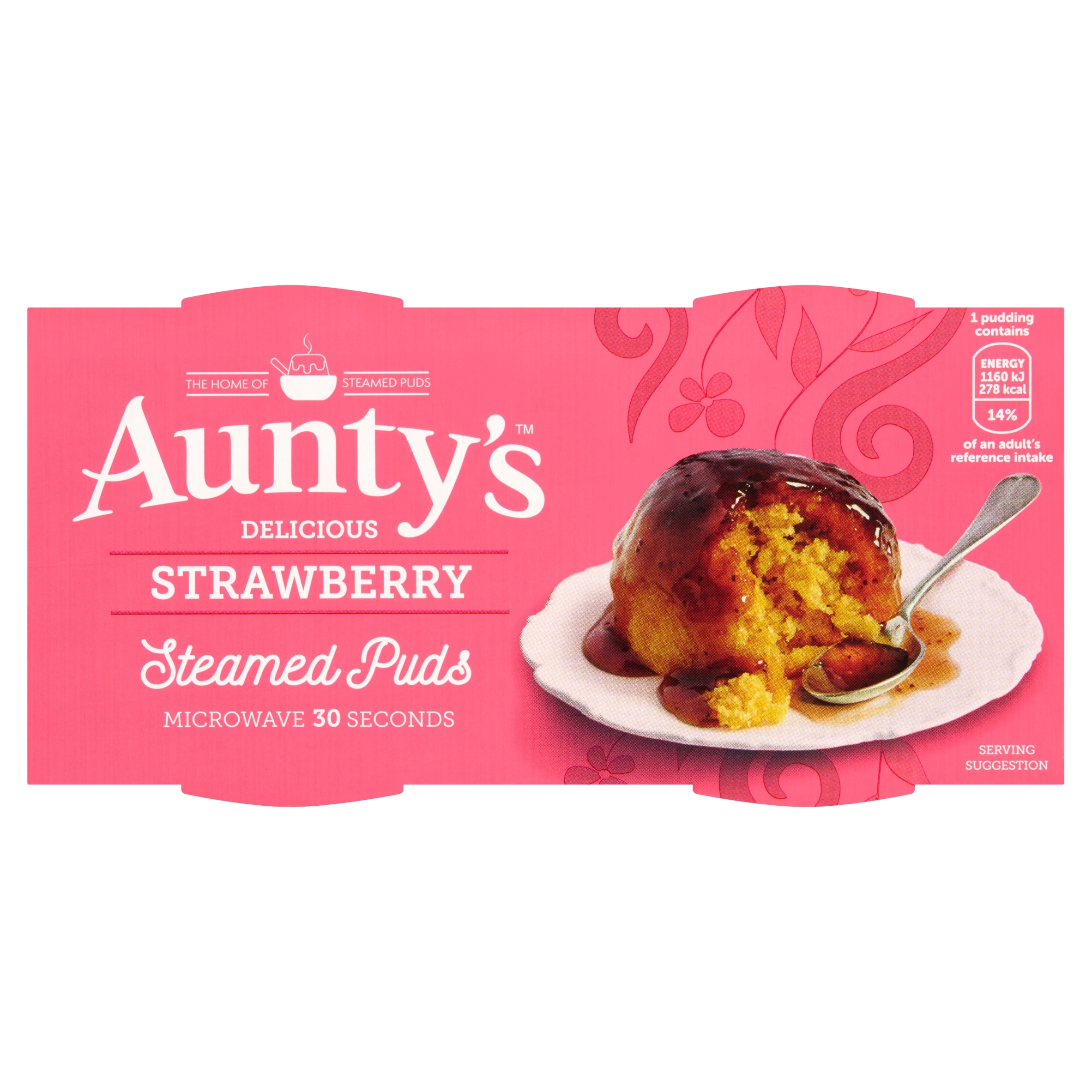 Auntys Strawberry Steamed Puddings 2X95g