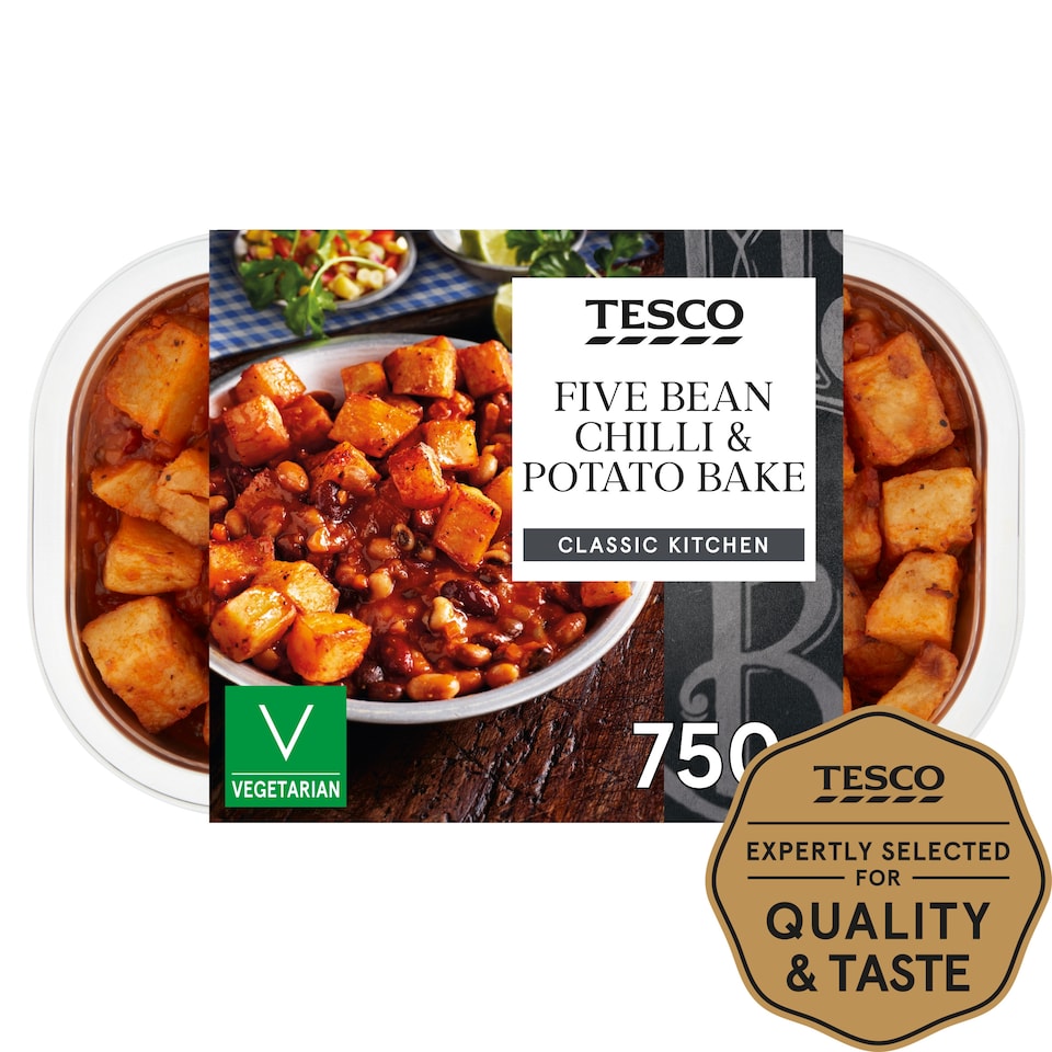 Tesco Five Bean Chilli & Potato Bake 750G