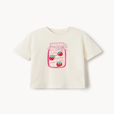 F&F Girls Pure Cotton Jam T-Shirt in White