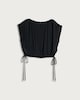 image 2 of F&F Satin Drawstring Hem Sleeveless Co-ord Top in Black