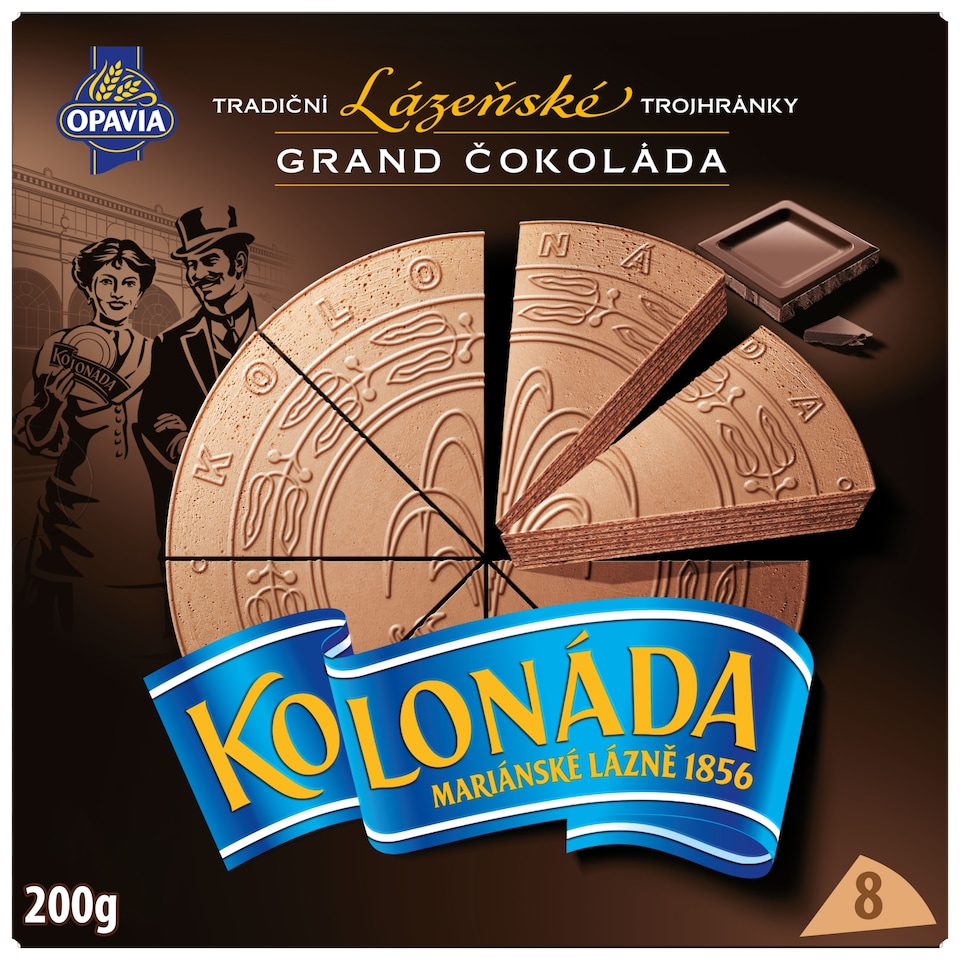 Opavia lázeňské oplatky Kolonáda Trojhránky Grand čokoláda 200g
