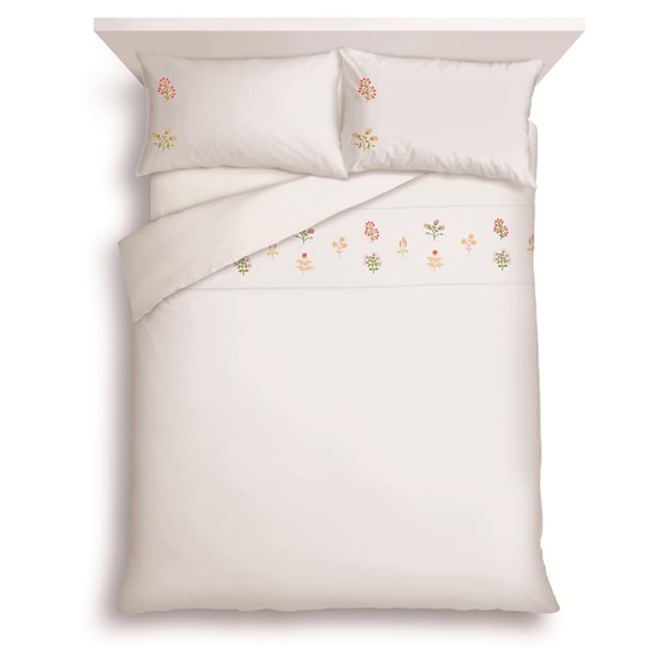 F&F Home Bedding Embroidered Flowers Duvet Set King