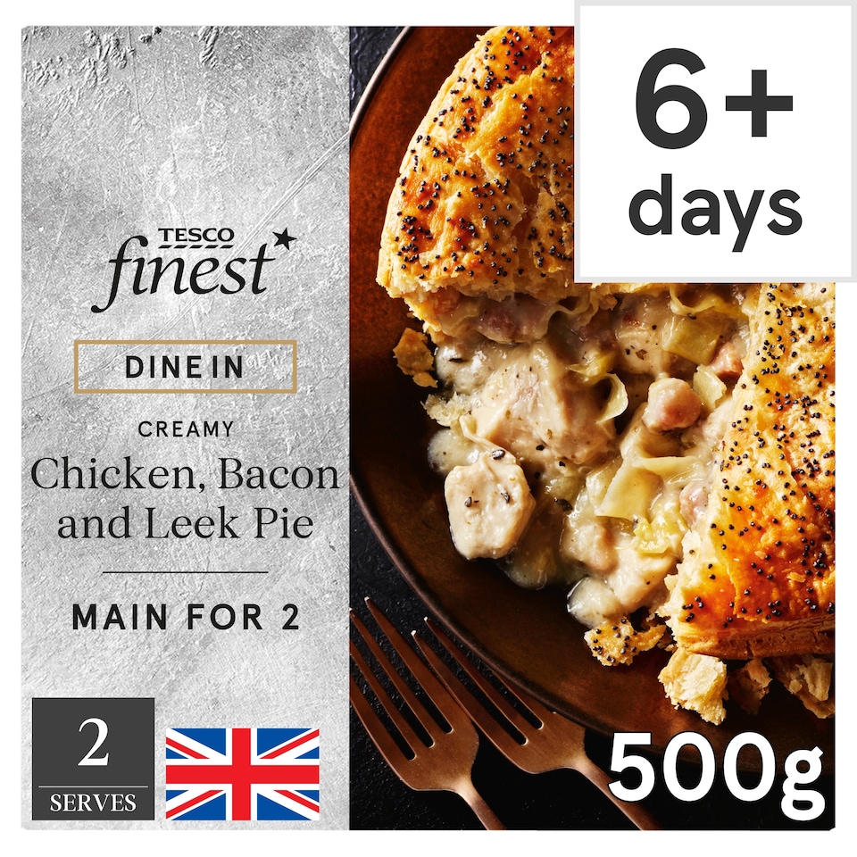 Tesco Finest Dine In Creamy Chicken, Bacon & Leek Pie 500g