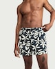 image 2 of F&F Textured Floral Print Swim Shorts in Black