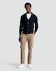 image 1 of F&F Knitted Shawl Collar Button Up Cardigan with Cotton in Navy