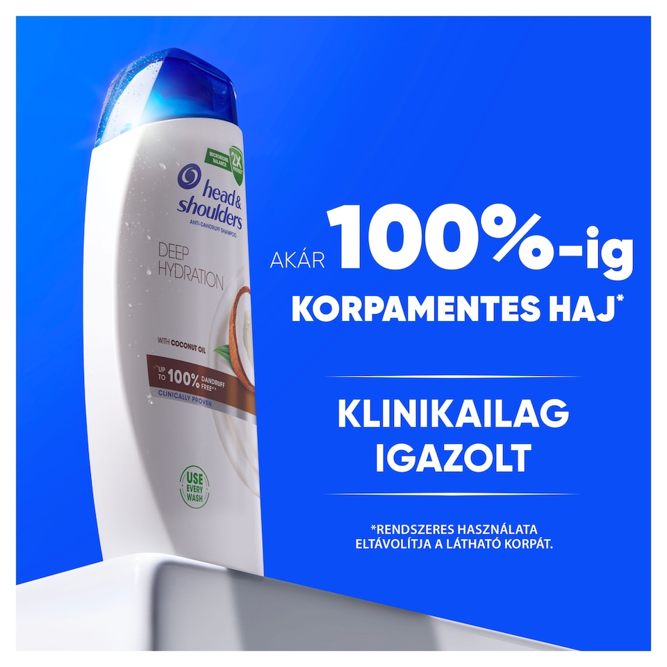 Head & Shoulders Deep Hydration korpa elleni sampon 400ml kókuszolajjal, napi használatra  1. kép
