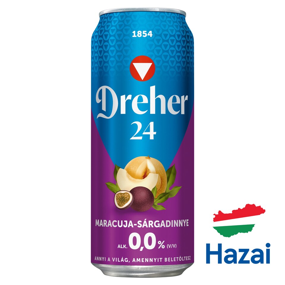 Dreher 24 Alcohol-Free Lager Beer and Passion Fruit-Melon Flavoured Drink Mix 0,0% 0,5 l