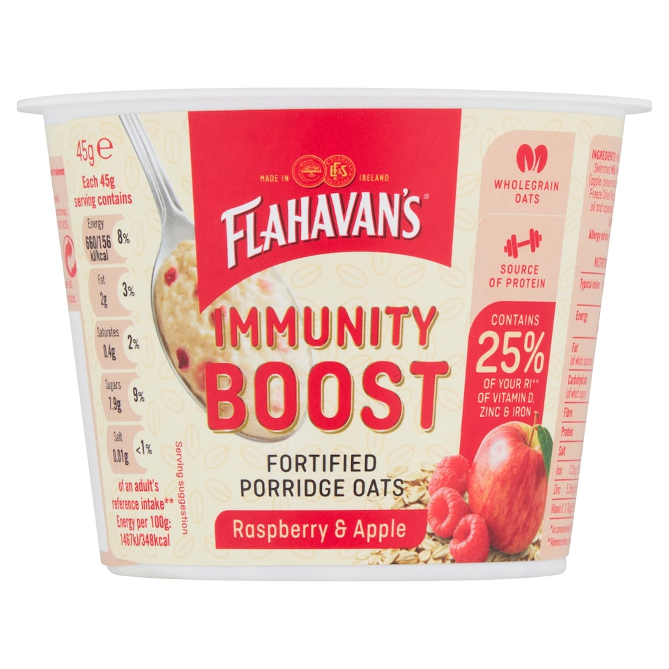 Flahavan's Boost Porridge Oats Raspberry & Apple 45G