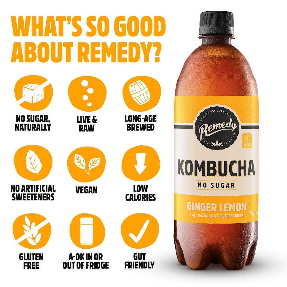 image 1 of Remedy Kombucha Ginger Lemon 700Ml