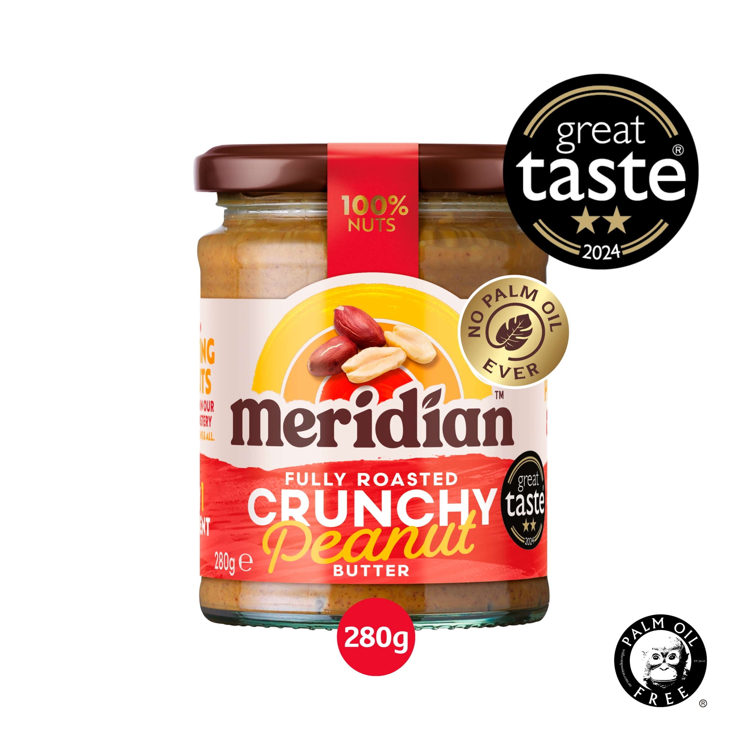 Meridian Peanut Butter Crunchy 100% Nuts 280G