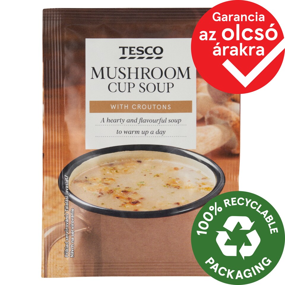 Tesco Mushroom Cup Soup with Croutons 15 g