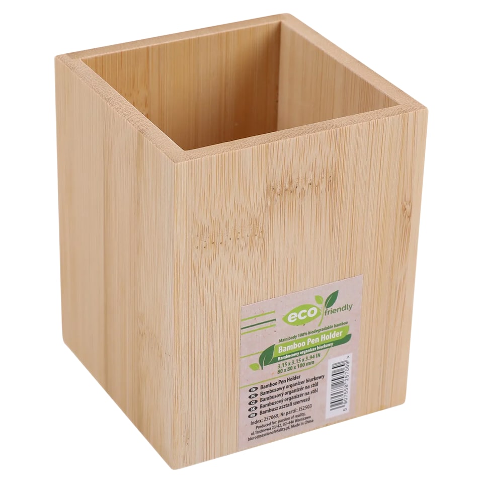 Eco Friendly bambusz asztali szervező 80 x 80 x 100 mm