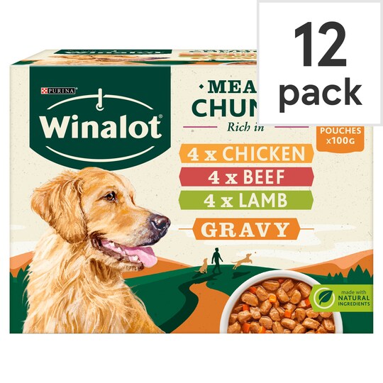 Winalot Dog Food Pouches Mixed In Gravy 12X100g Tesco Groceries