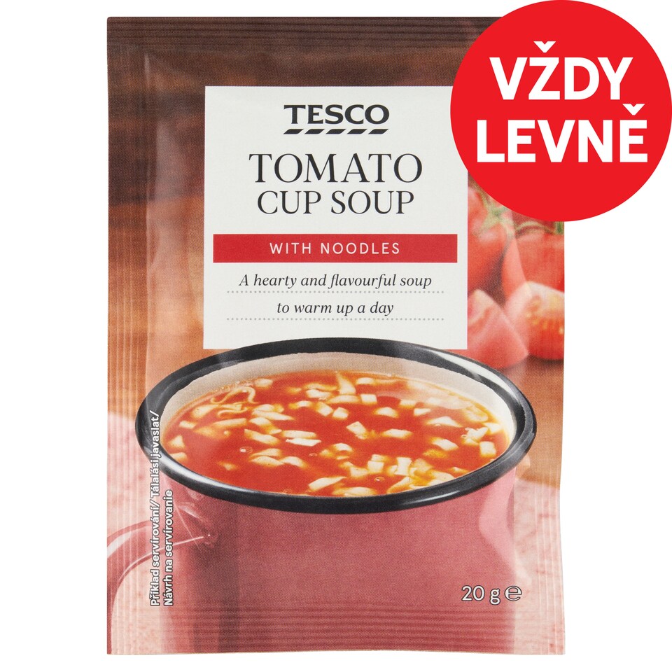 Tesco Instantní rajčatová polévka s těstovinami 20g