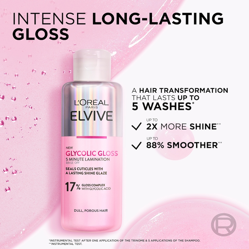 image 1 of L'Oreal Paris Elvive Glycolic Gloss 5 Minute Lamination 200ml