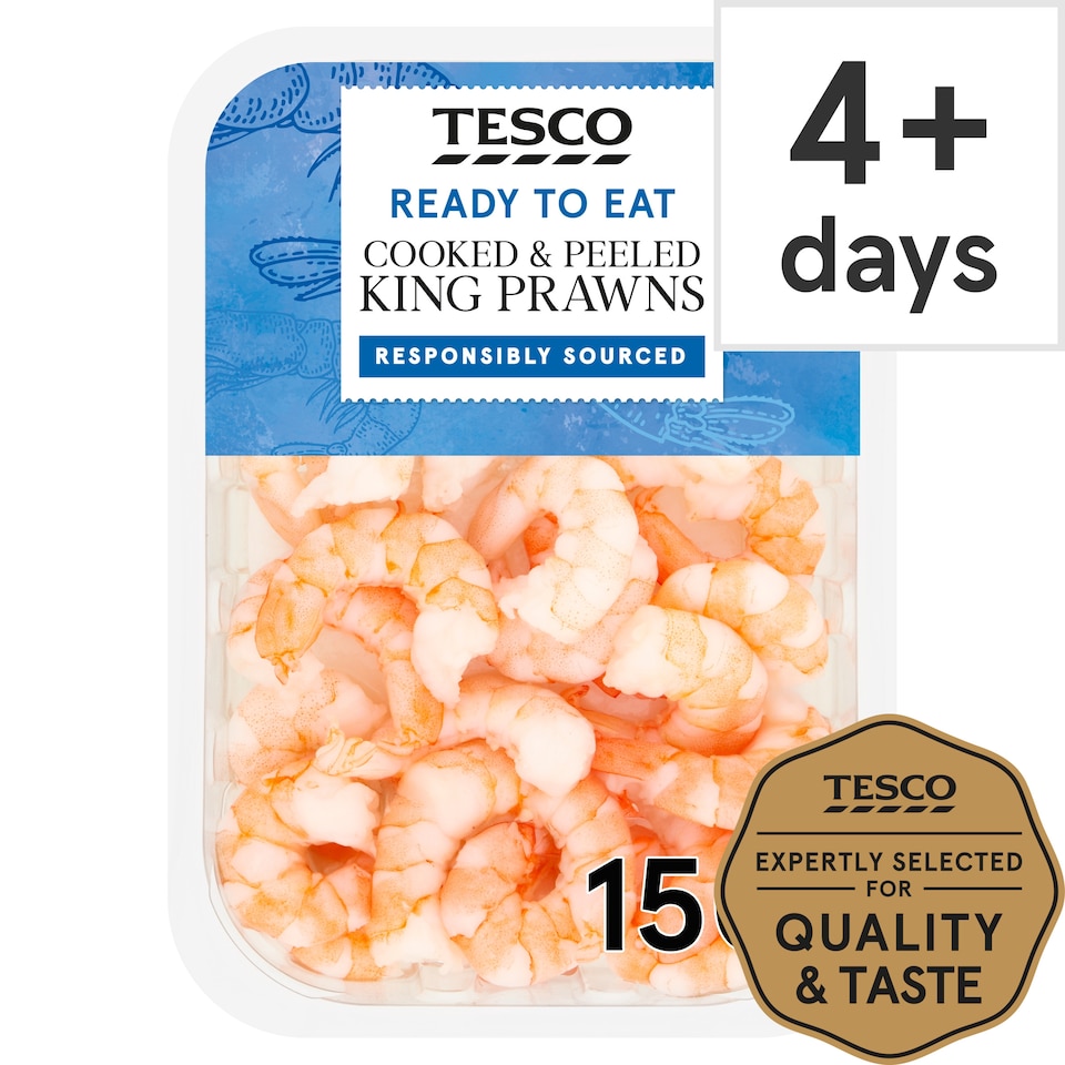 Tesco Cooked And Peeled King Prawns 150G