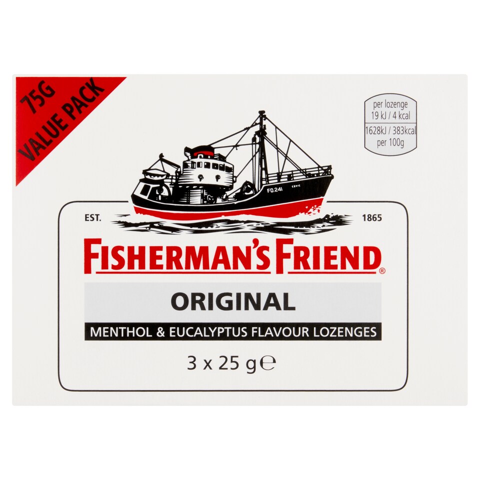 image 1 of Fisherman's Friend Original Lozenges - Menthol & Eucalyptus 3 x 25g