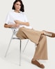 image 1 of F&F Pleated Wide Leg Joggers in Beige